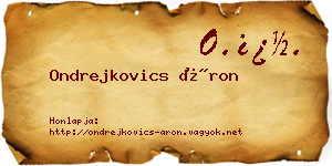 Ondrejkovics Áron névjegykártya